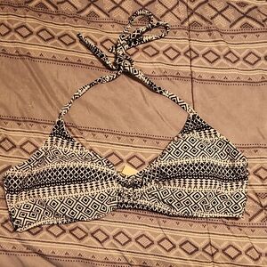 Victoria's Secret Black and White Geometric Bikini Top
